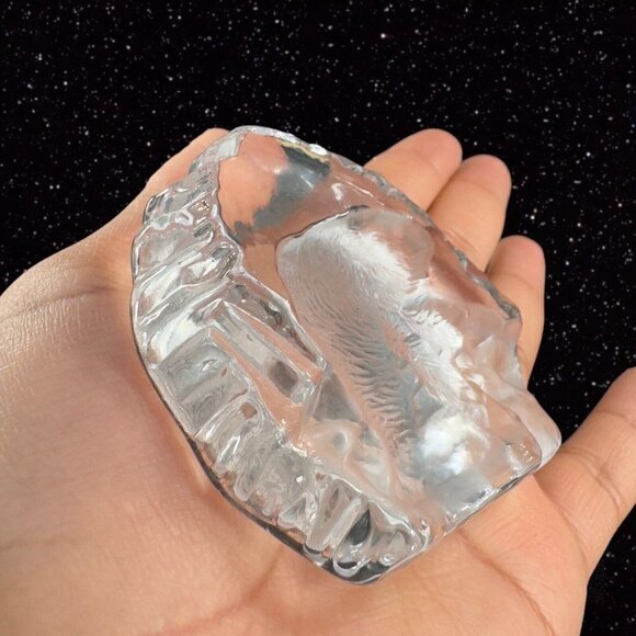 Vintage Clear Sweden Art Glass Paperweight Polar Bear Figurine Flat Side Swedish - Picture 6 of 16